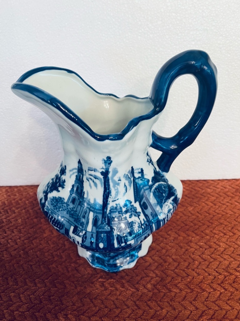Victoria Ware Ironstone Blue and White Ceramic Pitcher Big 11” Master Size